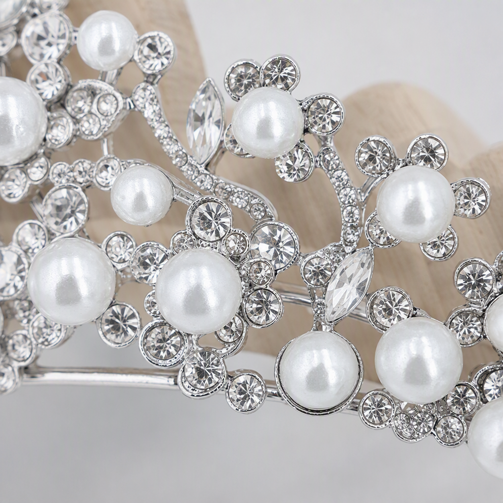 Plata perla cristal corona mujer accesorios de pelo elegante nobleza tocado de boda accesorios regalos regalos Application Scenario