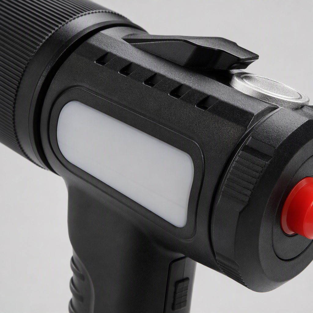 New multi-functional flashlight with window-breaking function, zoom with charging side light, outdoor emergency home flashlight details Picture