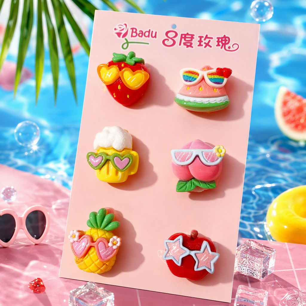 Pink card fruit-shaped accessory set, cute handmade DIY creative gift, girlish accessory combination Specification image