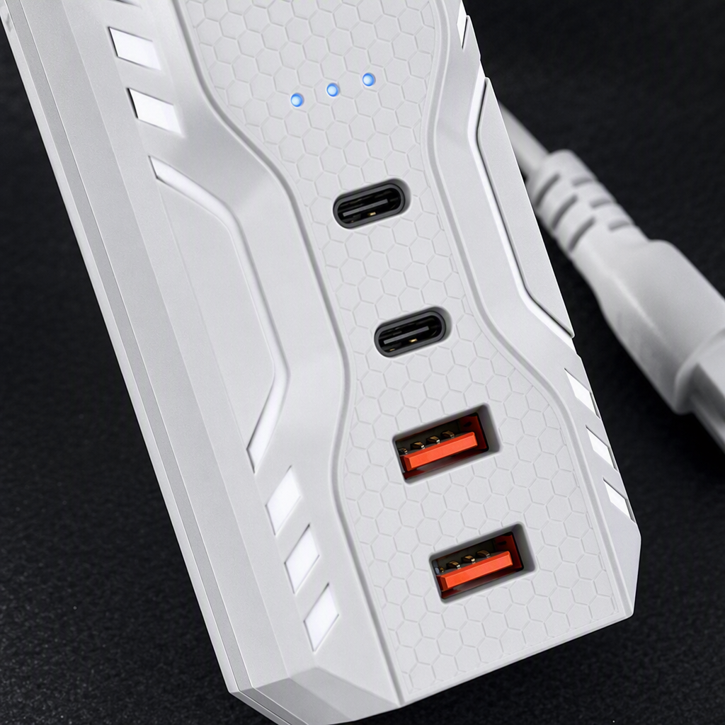 The multi-functional white charger storage box is portable, lightweight and suitable for travel Application Scenario