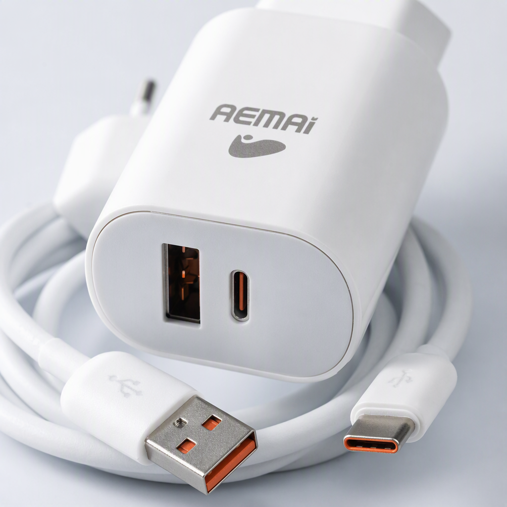 The white charger packaging box is portable and durable, suitable for multiple mobile phone accessories. The storage box features a simple design details Picture
