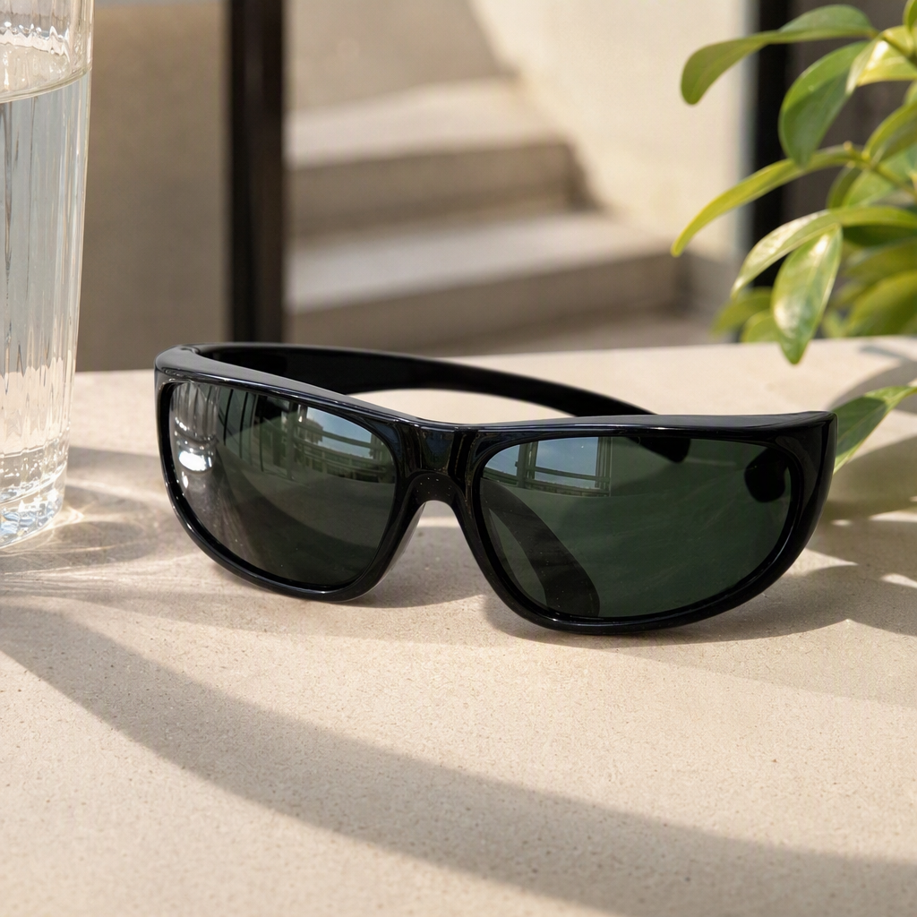 Fashionable polarized sunglasses for men, UV protection sunglasses for driving, trendy and versatile black style details Picture