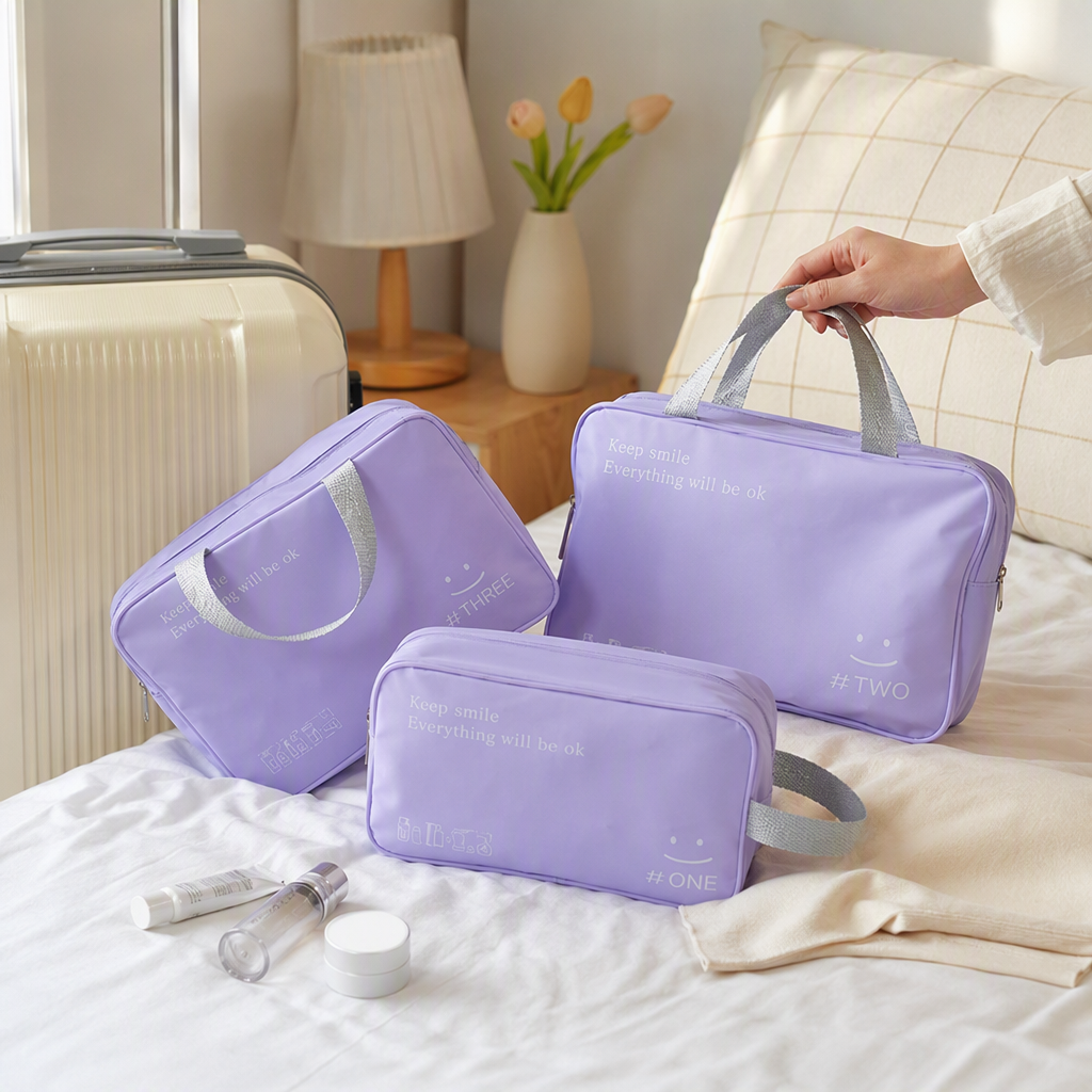 【CL】26Q2#082 Light purple large toiletries storage bag, luggage and clothing organization bag, multi-functional storage bag details Picture