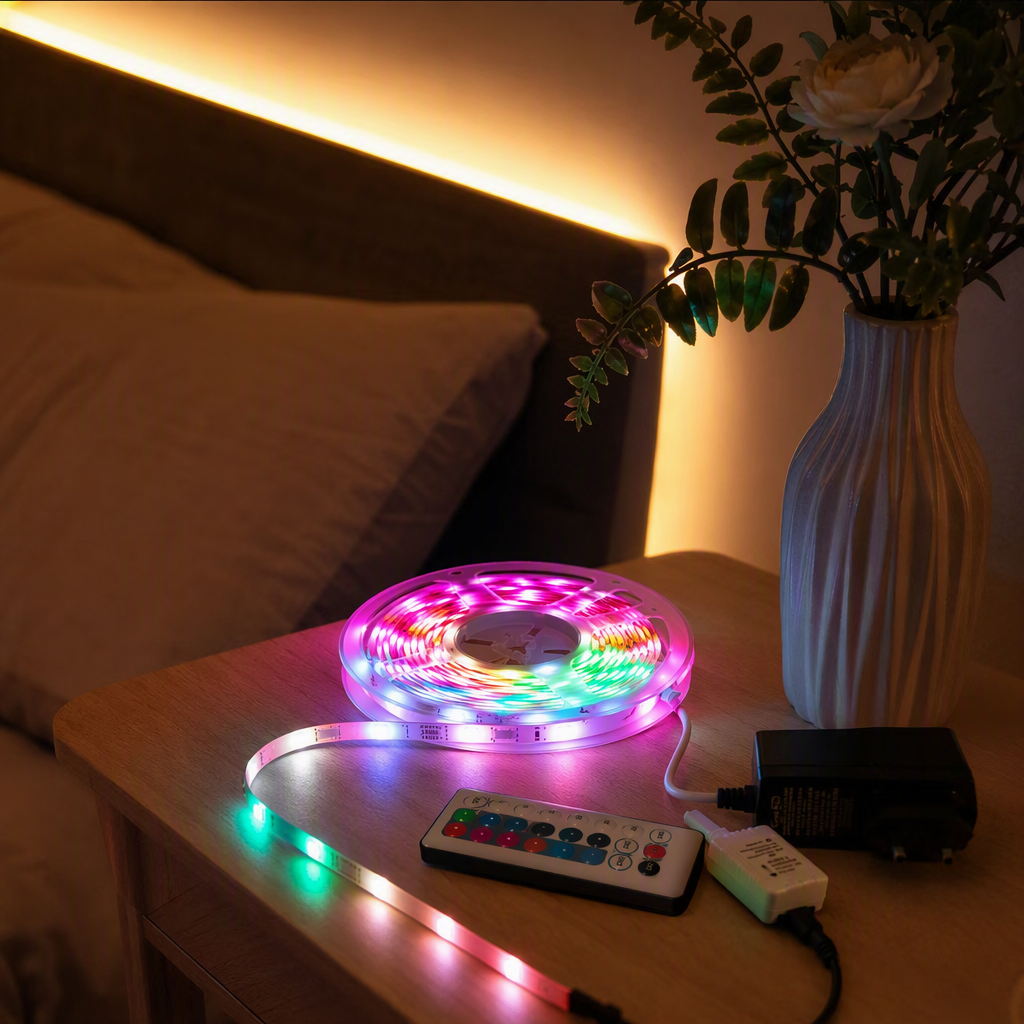 Colorful neon light strip remote control set, indoor decorative atmosphere light, colorful transformation, energy-saving and creative lighting fixtures details Picture