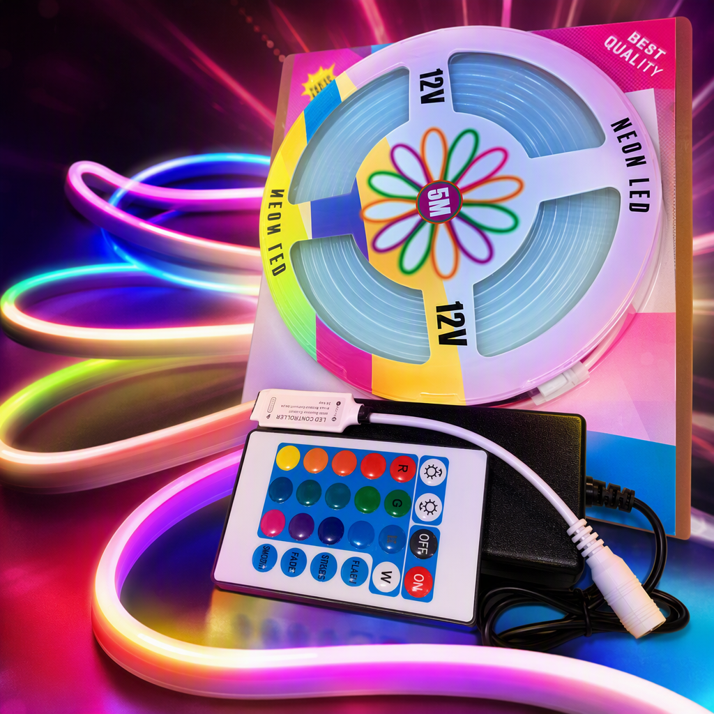 Colorful neon light strip remote control set, indoor decorative atmosphere light, colorful transformation, energy-saving and creative lighting fixtures Specification image