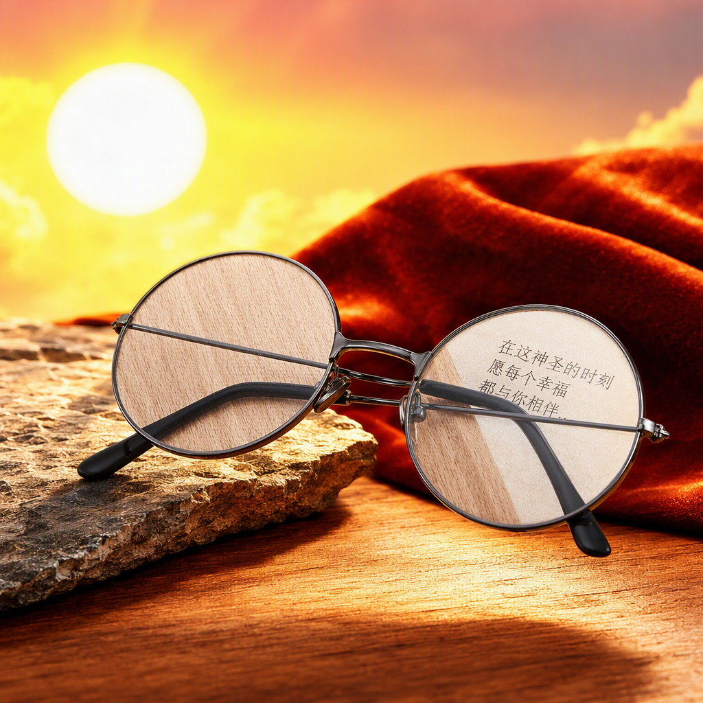 Fashionable and simple grey round-framed glasses for both men and women, high-definition anti-blue light glasses frame trendy accessories Specification image