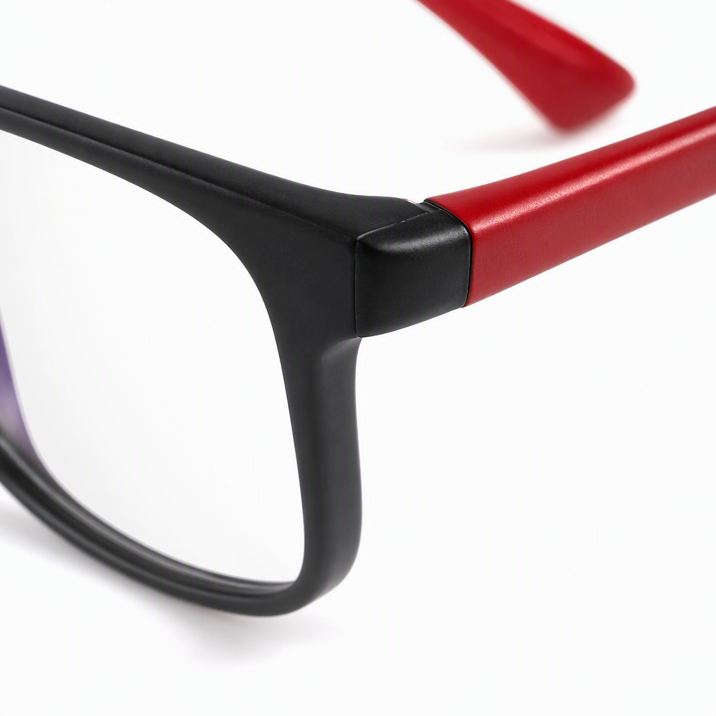 Fashionable black-framed red-leg glasses, suitable for both men and women, trendy and retro spectacle frame accessories Application Scenario