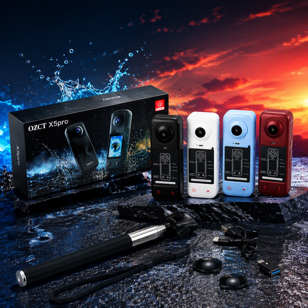 Cámara de cuatro colores caja negra palo selfie manual cable de carga cubierta de lente adaptador USB conjunto portátil accesorios para fotos Specification image