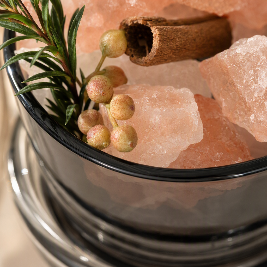 Colored glass aroma diffuser, high base, multi-color crystal salt, cinnamon and eucalyptus decorative aroma instrument Application Scenario