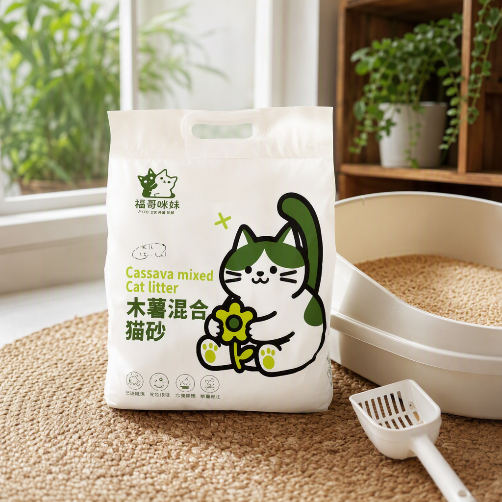 The pet cat litter and cassava blend is refreshing and odorless details Picture