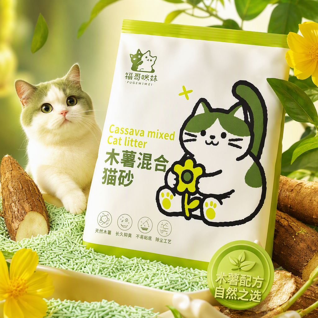 The pet cat litter and cassava blend is refreshing and odorless Specification image