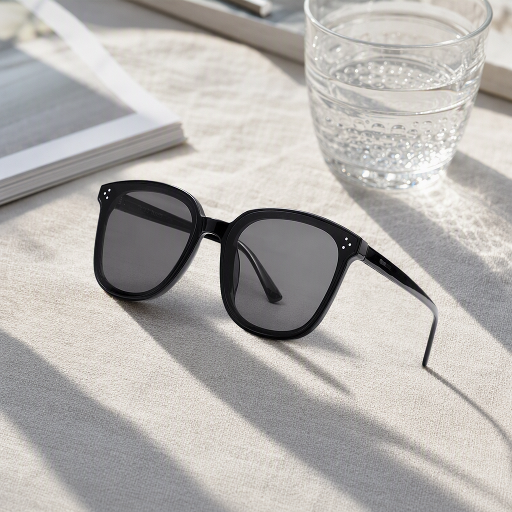 Fashionable polarized sunglasses for men, UV protection sunglasses for driving, outdoor and casual black trendy style details Picture