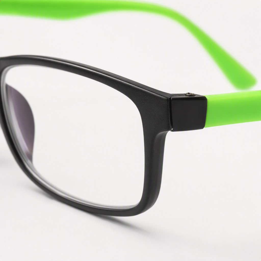 Fashionable black frame with green temple, unisex trendy glasses are light, comfortable and versatile Application Scenario