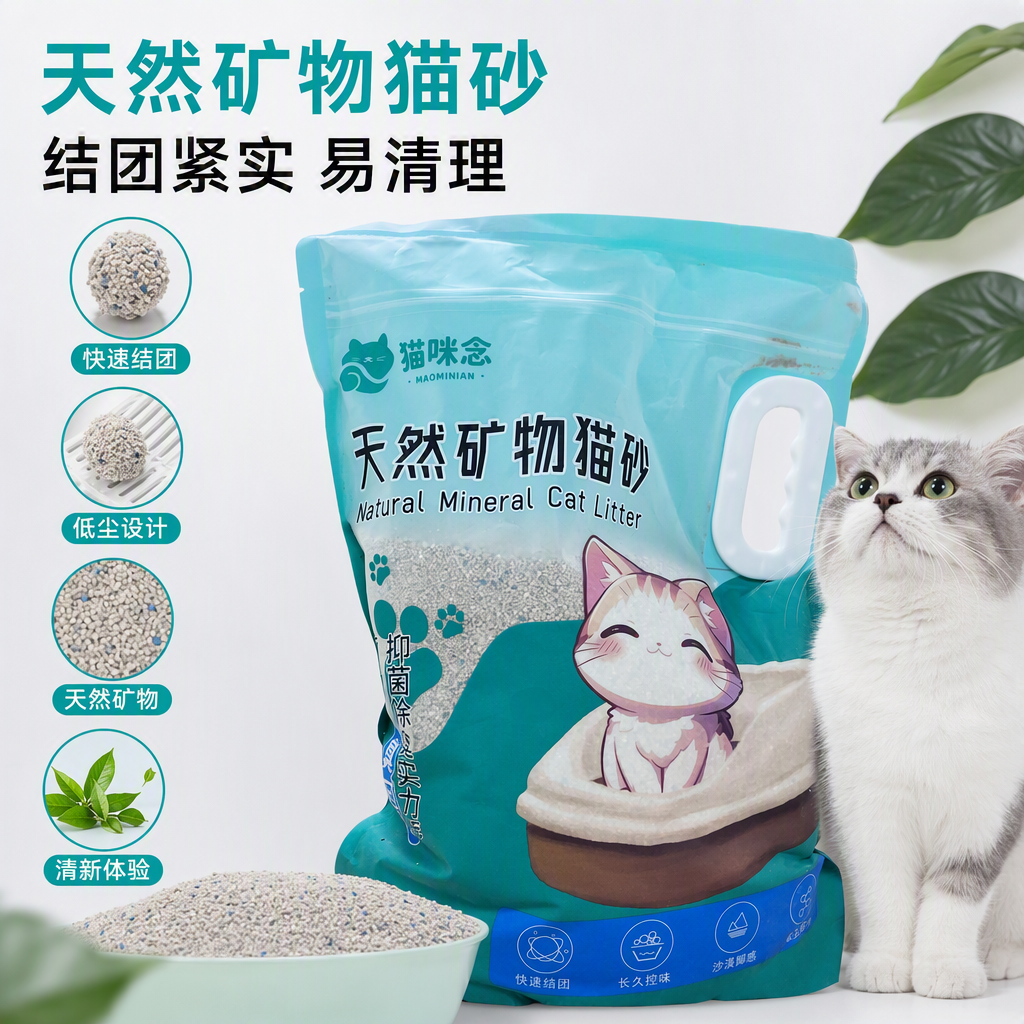 Natural mineral fresh experience with pet cat litter