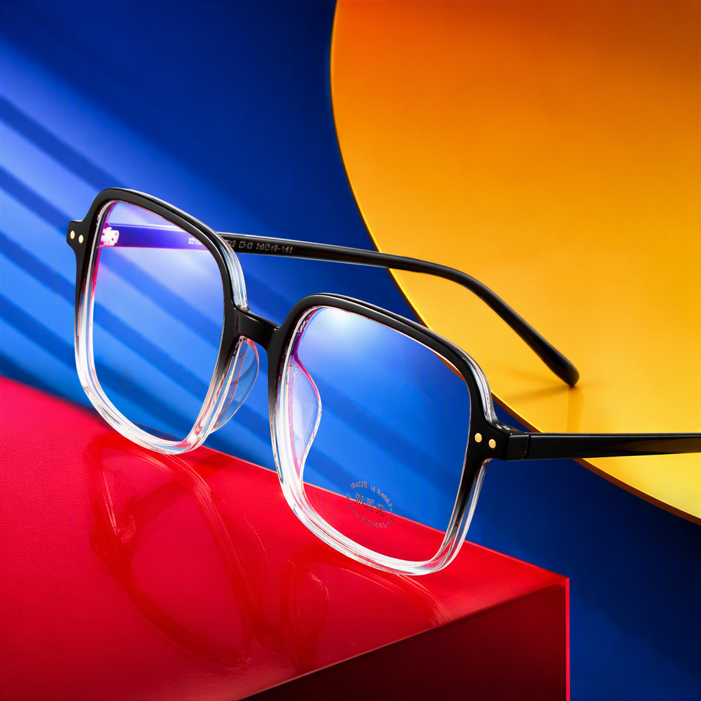 Fashionable black gradient frame glasses for both men and women, high-definition anti-glare, light, comfortable and trendy style Specification image