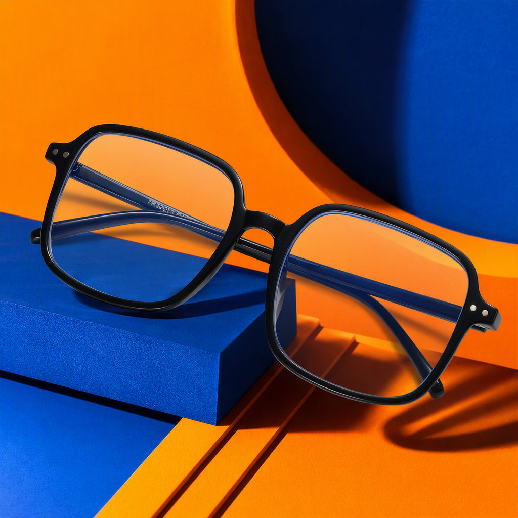 Fashionable black square glasses for both men and women, trendy retro frame, casual business style Specification image
