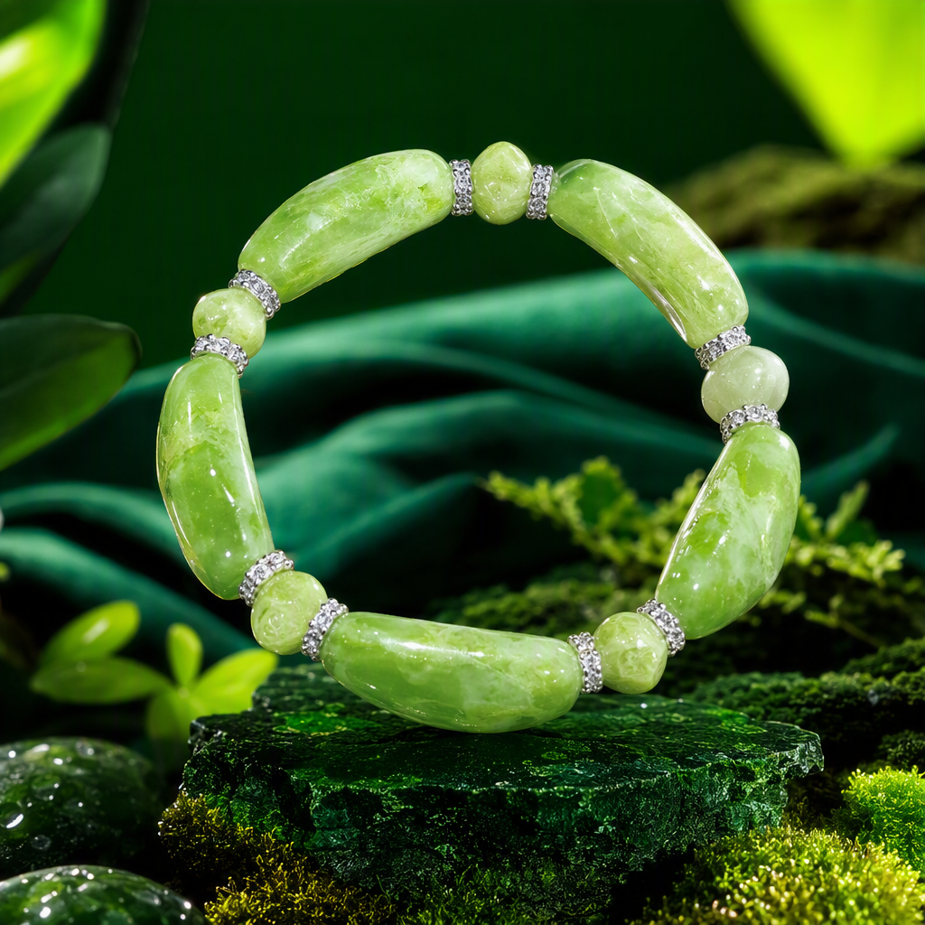 Natural green jade bracelet, a fashionable and simple bracelet, is a perfect gift accessory for both men and women Specification image
