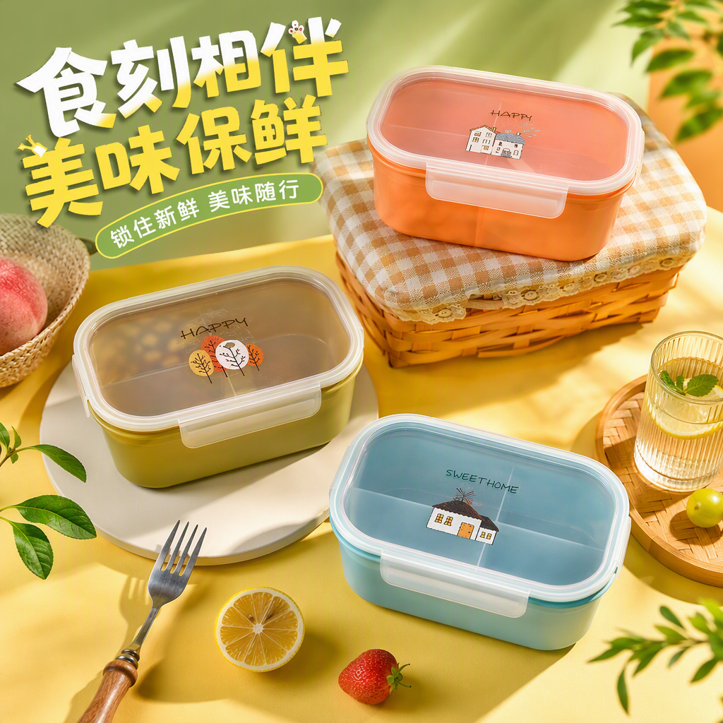 多功能密封保鲜盒便携饭盒家用塑料饭盒带盖耐用储存容器