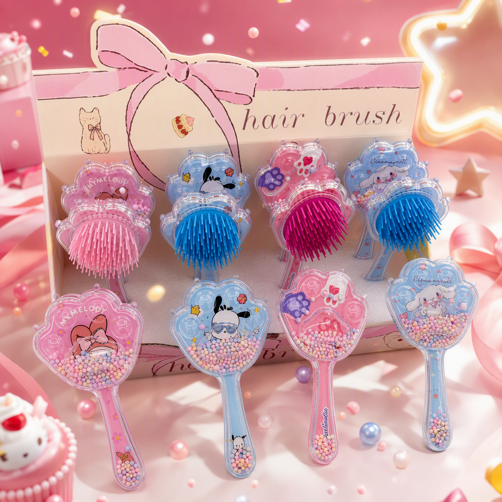 Fun cartoon-shaped colorful comb, children's cute hair comb, portable hair accessory organizing tool Specification image
