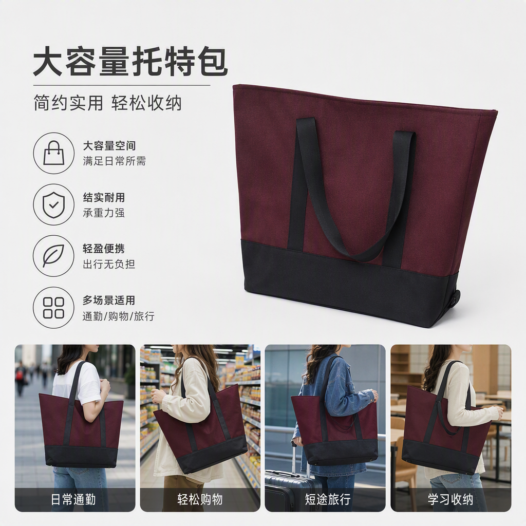 Fashionable, oversized laminated handbag, non-woven fabric packaging bag, environmentally friendly, durable and multi-functional shopping bag Item Picture