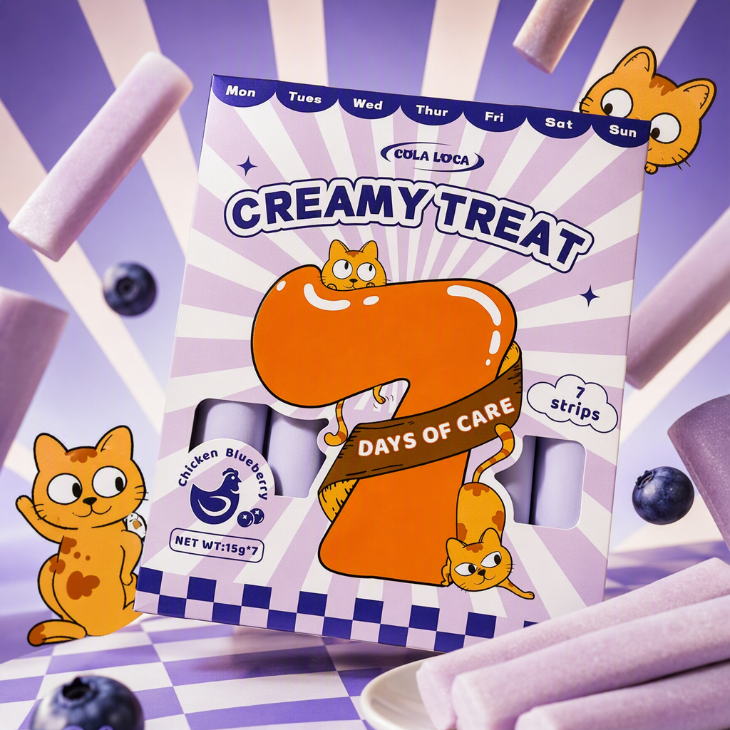 Pet wet food, cat strips, chicken, blueberry and smooth recipe Specification image