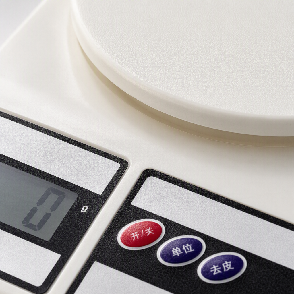 The multi-functional white kitchen electronic scale is a portable household electronic weighing tool for precise weighing Application Scenario