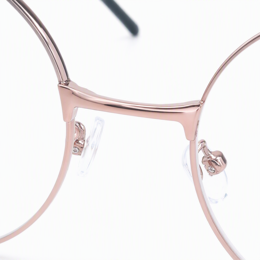 Fashionable rose gold round-framed glasses for both men and women, simple and retro trendy casual eyewear accessories Application Scenario