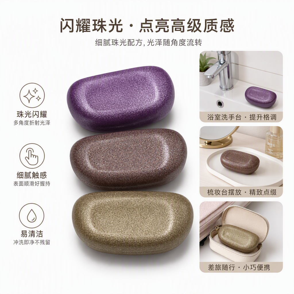 Golden purple glitter pink eyeglass case, fashionable and portable dust-proof storage box, trendy style