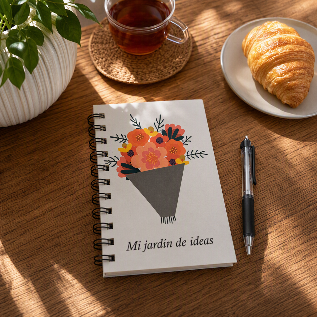 Donghu Paper Products A6 French Bouquet Coil Book, Gentle Floral Art cover Student notebook details Picture