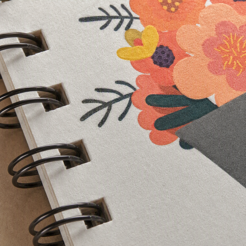 Donghu Paper Products A6 French Bouquet Coil Book, Gentle Floral Art cover Student notebook Application Scenario