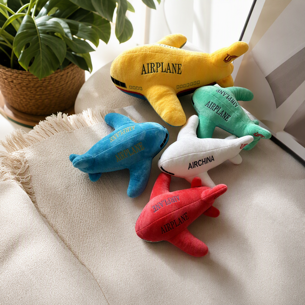 Colorful plush airplane simulation dolls, plush toys, children's gifts details Picture