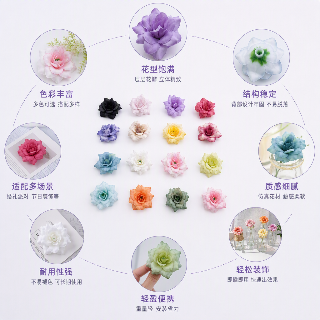 多彩人造花样本展示架仿真花朵模型摆件装饰用品展示架展示用花墙干花仿真花防真花片
