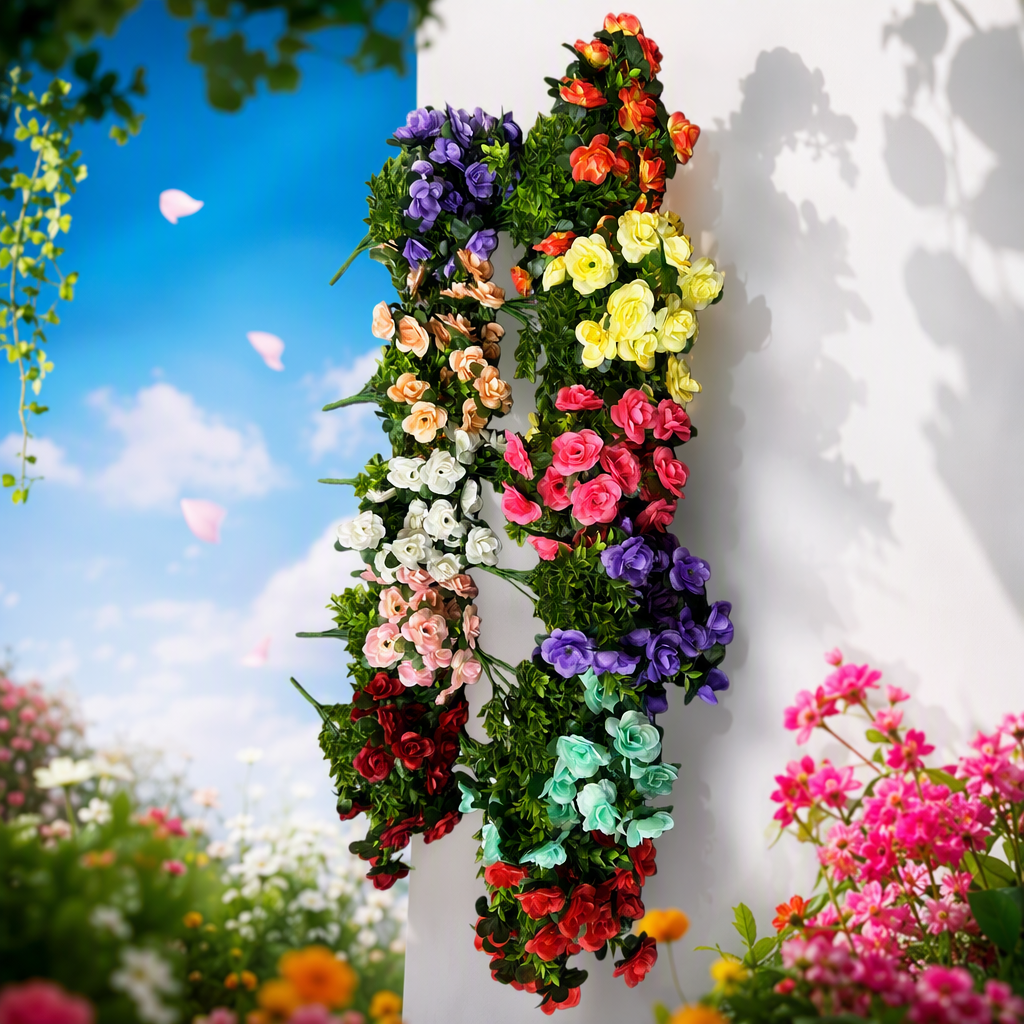 彩色人造花束细节图
