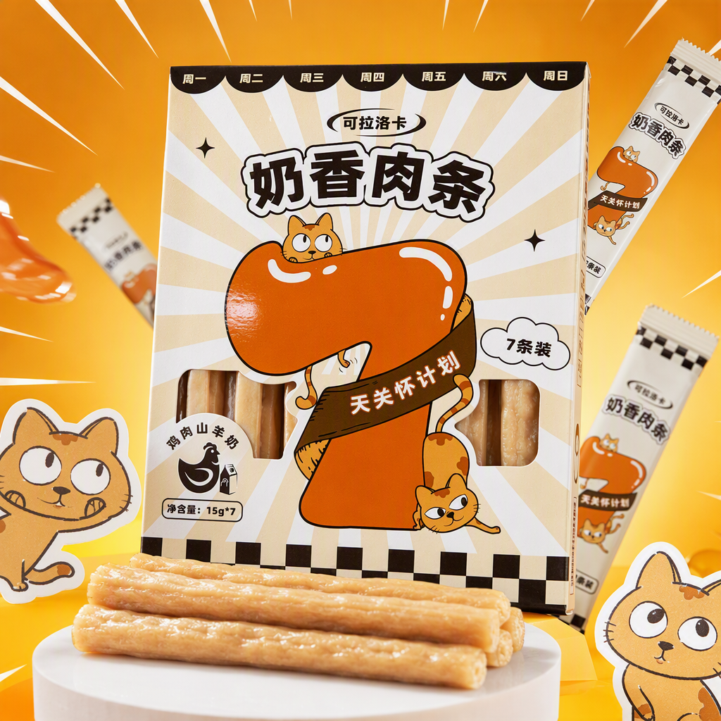 Pet snacks, wet food, cat strips, chicken, goat milk recipe Specification image