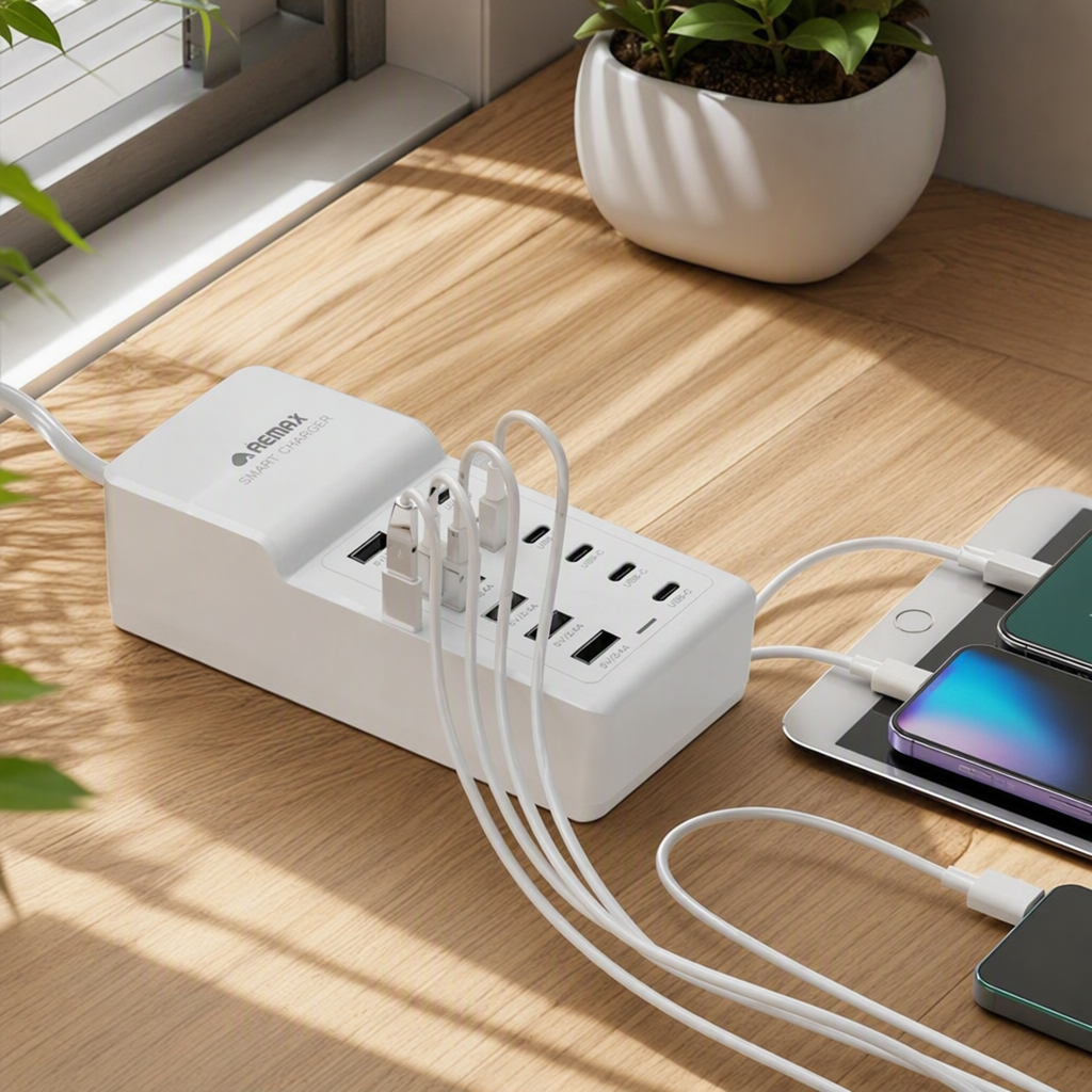 Multi-functional white fast charging charger, portable mobile phone and tablet universal charging head, compatible with fast charging technology details Picture