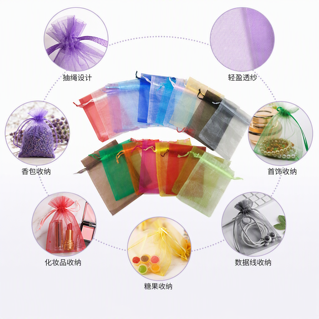 Multi-functional gauze bag, hand-held cloth bag packaging, environmentally friendly and durable home storage and organization bag Specification image