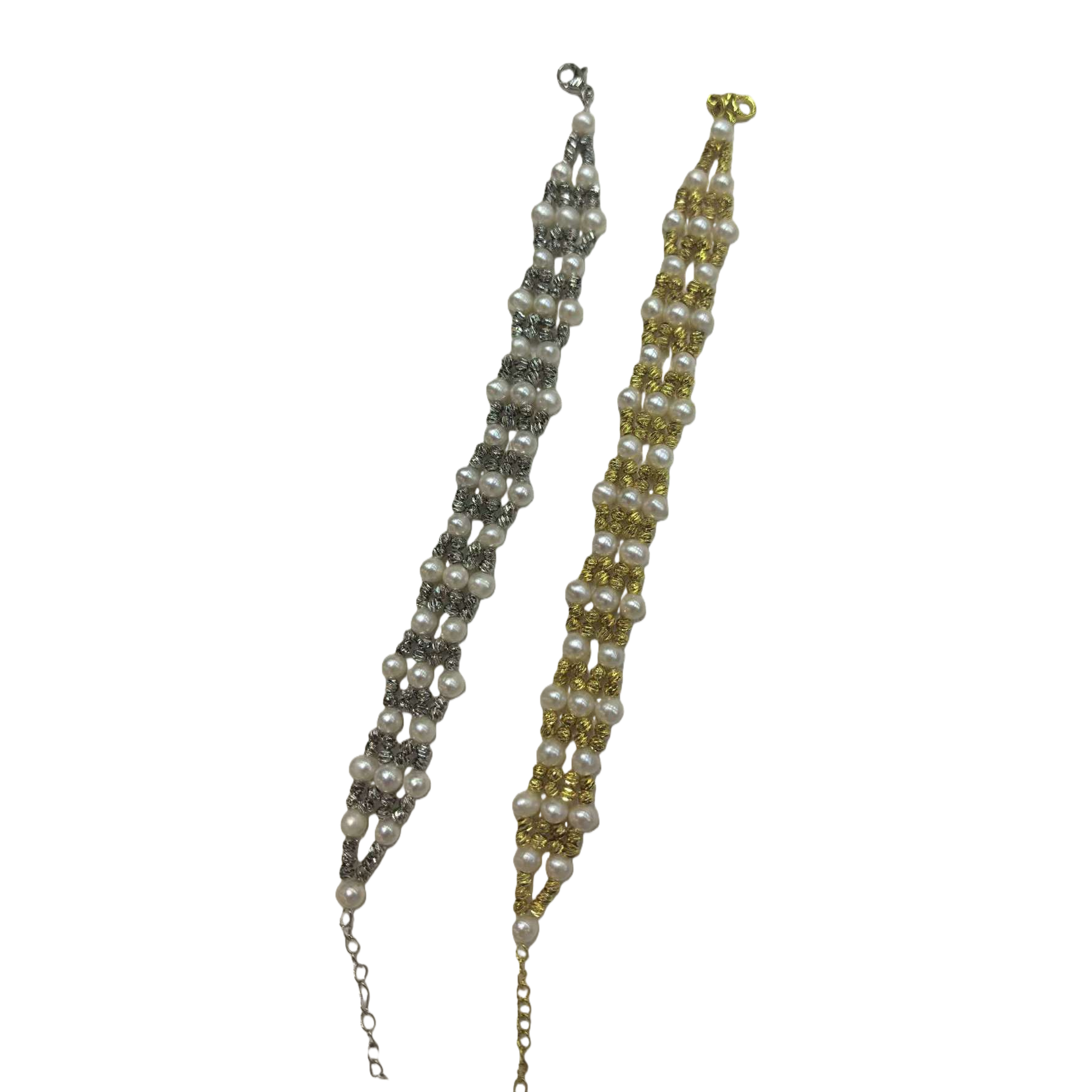 سوارات اللؤلؤ الموضة، الفضة والذهب، باللون الازرق، Item Picture
