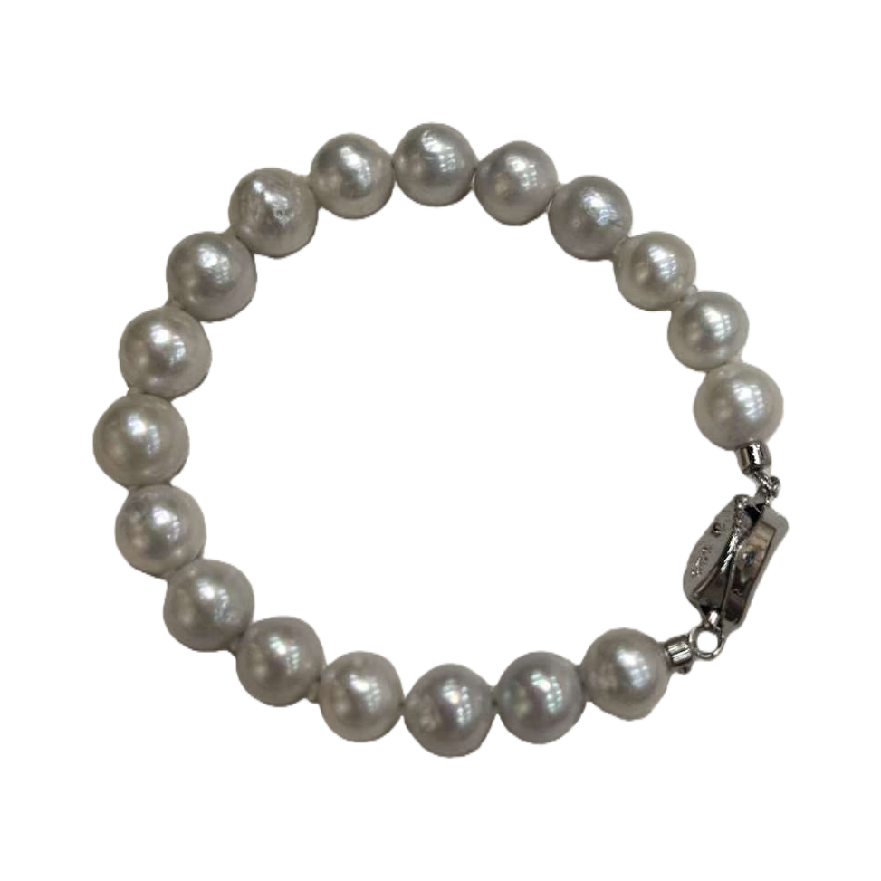 سوار اللؤلؤ الأبيض الأنيق هو عبارة عن سوار بسيط من نوع النساء Item Picture