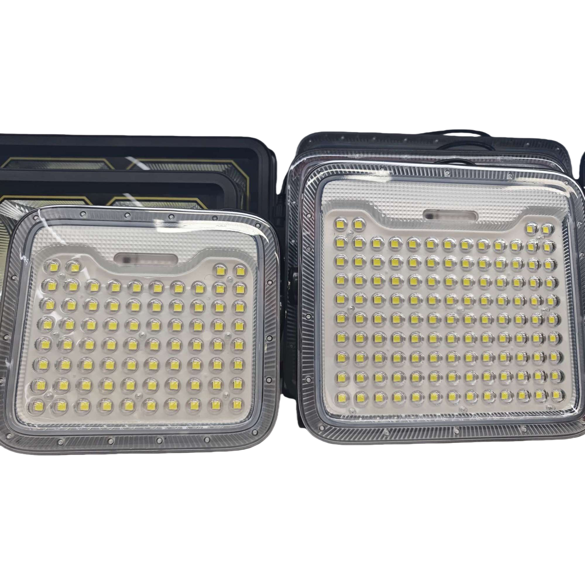 The high-brightness silver-framed LED solar floodlight board is modern, simple, energy-saving and environmentally friendly for home and office lighting, with a strong sense of design Item Picture