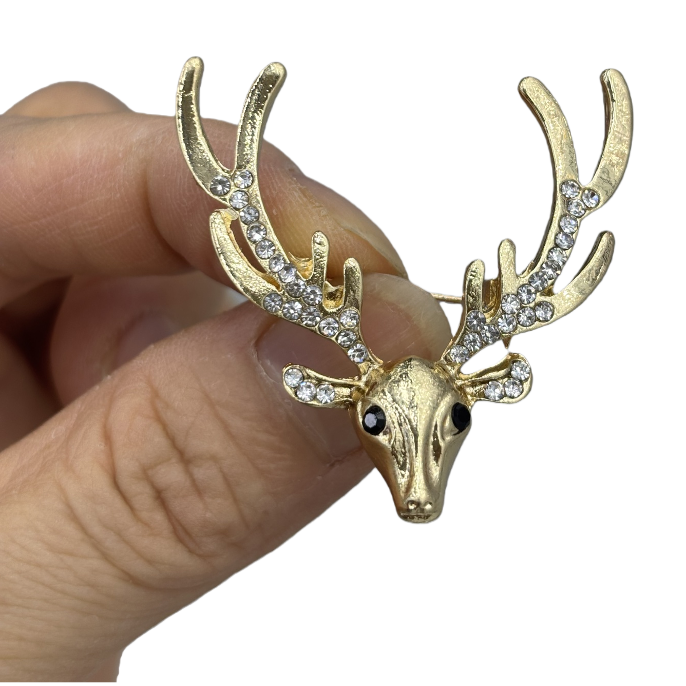 Golden deer-shaped brooch, a fashionable and simple metal accessory, is elegant and versatile, and can be collected as a gift Item Picture