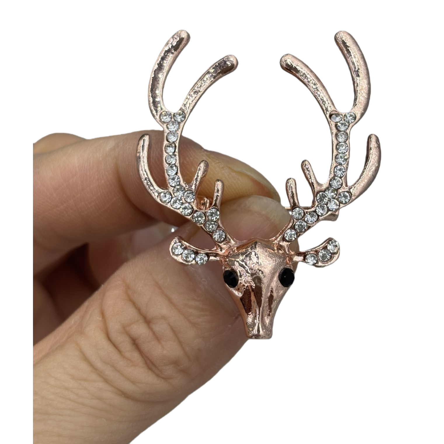 Fashionable rose gold deer-shaped diamond-encrusted brooch, elegant and unique ladies' accessory gift Item Picture