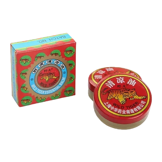 Tiger Label Cooling Oil Ointment Packaging Box: Wild Tiger All-purpose Oil, Mint Ointment Soothing, refreshing, Dispelling summer heat, relieving itching and pain, portable family set Item Picture
