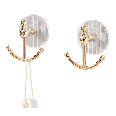 【CL】26Q3#2326 Multi-functional double-sided suction cup adhesive hook, no need for drilling, strong adhesion, kitchen and bathroom hook, blink-shaped decorative hook Application Scenario