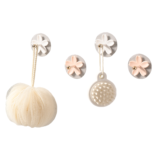 【CL】26Q3#2327 Multi-functional double-sided suction cup adhesive hook, no need for drilling, strong adhesion, kitchen and bathroom hooks, blinding design, home decoration products Application Scenario