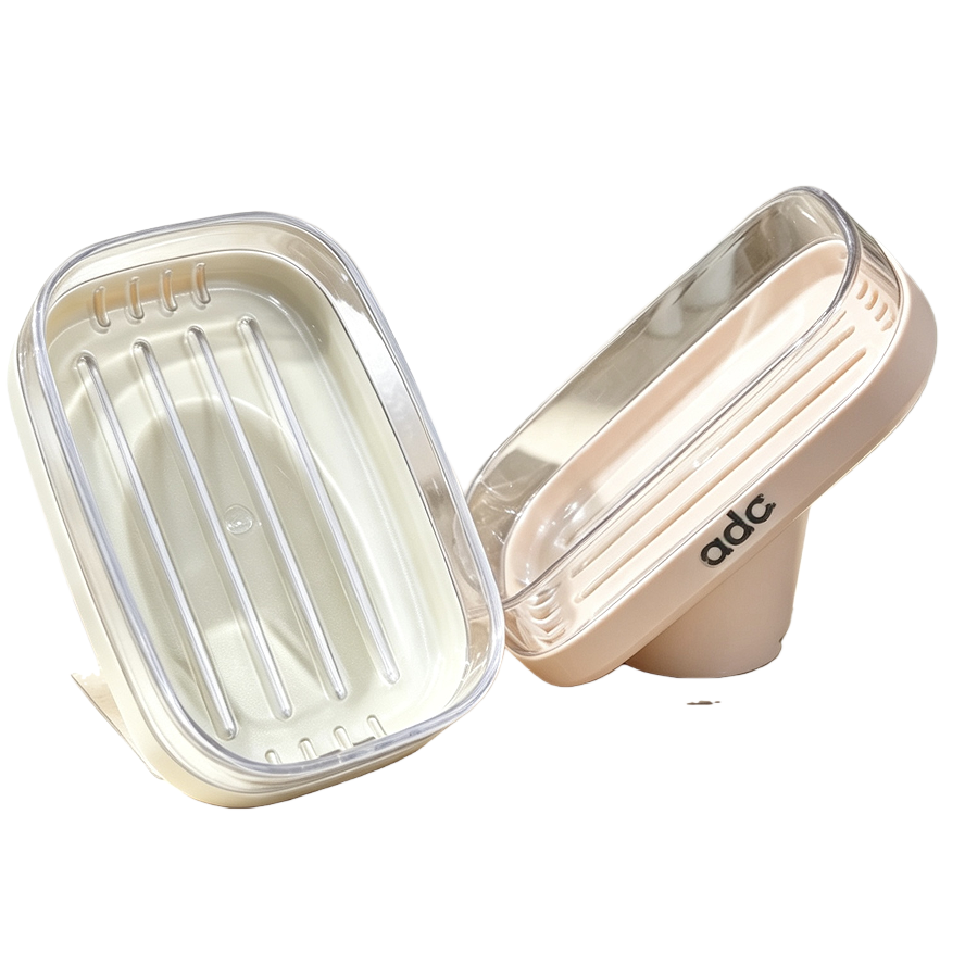 【CL】 26Q3#6224 Soap box with lid, white and pink storage set, Bubble net, bathroom washbasin supplies Application Scenario
