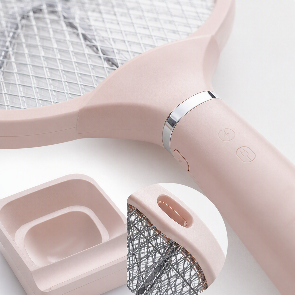 Pink portable electric mosquito swatter, hand-held mosquito killer, household mosquito repellent and catcher, rechargeable mosquito repellent wonder Application Scenario