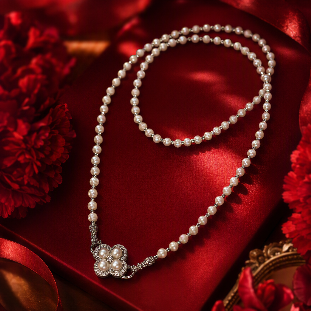 Elegant white pearl necklace, a versatile and fashionable accessory for women, a classic gift, a natural luster jewelry piece Specification image