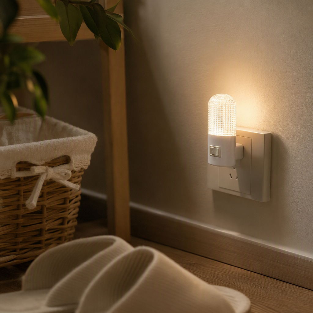 White LED energy-saving night light, soft light source, energy-saving and quiet bedroom bedside lamp, household lighting lamp details Picture