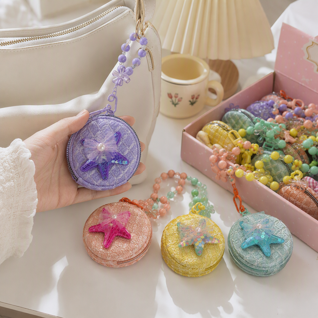 Colorful portable mirror case, fashionable, lightweight and portable makeup mirror storage box, available in multiple colors, essential for girls details Picture