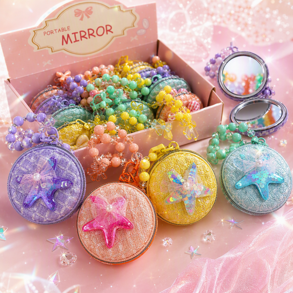 Colorful portable mirror case, fashionable, lightweight and portable makeup mirror storage box, available in multiple colors, essential for girls Specification image